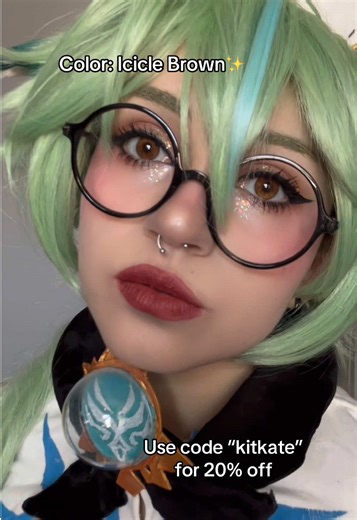 New contacts💖 🧿Color: “Icicle Brown” from @TTDeye Colored Contact Lens Use my code “kitkate” for 20% off on any of your orders (link in bio)✨ . . #ttdeye #sucrose #genshinimpact #genshincosplay #cosplaymakeup