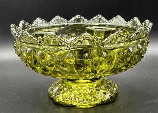 Fenton Hobnail Candle Bowl 6” – Colonial Green – Made in USA – MCM - Etsy