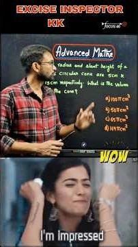 Advanced Maths Cone Trick | Radius & Slant Height PYQ Shortcut 🔥 | Excise Inspector KK Sir #ytshorts