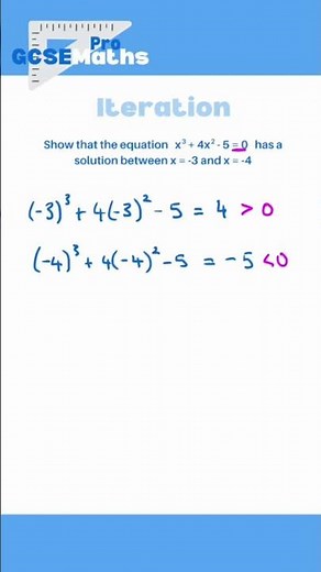 Iteration Solution Between -3 and -4 | GCSE Maths Pro #highertier #iteration #maths #gcse #edexcel