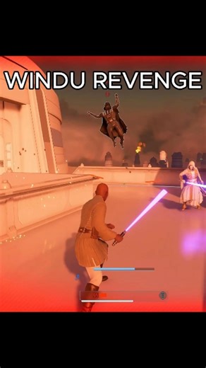 WINDU'S REVENGE changed history 😂. This time Vader was the one who got thrown far away. #starwars