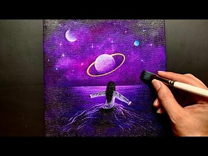 Girl on Alien World | Acrylic Painting for Beginners