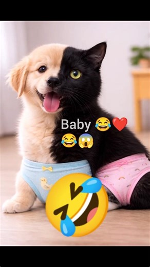 Half Dog Half Cat 😱 Funny Hybrid Baby Dance 😂 #shorts