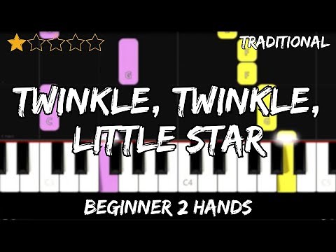 Twinkle, Twinkle, Little Star - Easy Beginner Piano Tutorial - For 2 Hands