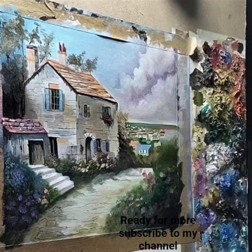 How to Paint a Village House Landscape | Easy Tutorial #painting #landscape #art