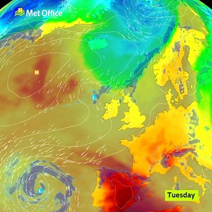 39K views · 410 reactions | The weather will change for all of us today or tonight as we transition from hot and sunny to something much fresher, but with wind and rain at times. Cold air has arrived in the far north today. It will spread southwards (along with some rain and increasing winds) bringing a much cooler, fresher feel tomorrow for most. Some places will be more than 10 °C cooler than today | Met Office | Facebook