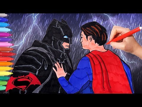 How to Draw and Color Batman Vs Superman | How to Draw Easy Superheroes | Watch and Learn