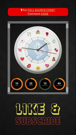 Valentine’s Day Time Clock ⏰❤️ | Romantic Countdown Clock