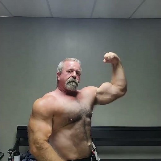 Silver Bear Muscle Flexing