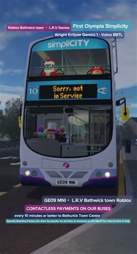 #bathwicktown First Olympia Simplicity Wright Eclipse Gemini 1 - Volvo B9TL On Roblox Bathwick town