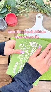 1.2K views · 71 reactions | The secret ingredient to the perfect kitchen decor? This adorable stencil! 六‍✨ Create charming, handmade pieces that add a personal touch to your space—because every kitchen needs a little extra love.  Who else loves DIY kitchen decor? ‍♀️ #MadeWithLove #DIYKitchenDecor #SecretIngredient #CraftyMoms #HandmadeHustle | Magnolia Design Co | Facebook
