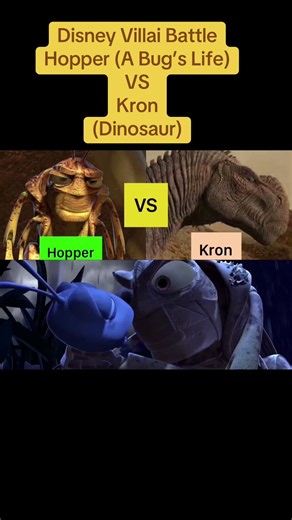 Disney Villain Battle Hopper (A Bug’s Life) VS Kron (Dinosaur) #fypシ゚viral #fyp #disneyvillains