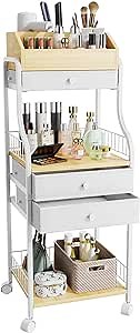HapiRm Floor Makeup Organizer Storage - Vanity Skincare Make Up Organizers and Storage with Drawers, Cosmetics Display Cases Holder for Skin Care Nail Polish Perfume Makeup Brush