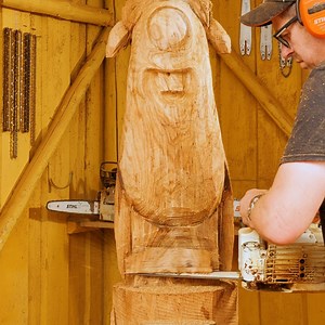 318K views · 589 reactions | Amazingly Carving A Wooden Log Thanks for watching! Please be aware that this video is for entertainment purposes only and techniques shown should not be attempted at home! | Science, Tech and Universe | Facebook