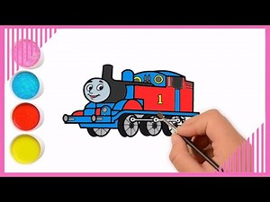 belajar menggambar dan mewarnai kereta thomas