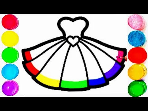 How to draw a beautiful and cute princess dress 👗||easy and simple princess dress drawing for kids