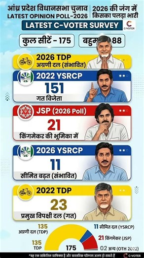 Andhra Pradesh 2026 Opinion Poll: TDP's Massive Lead vs YSRCP's Fall? AP Election Analysis #tdp