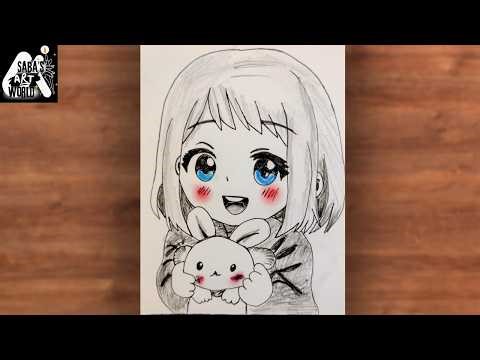 Easy Cute Anime Girl Sketch | How to Draw Chibi Characters