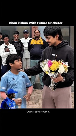 Ishan kishan with Future Cricketer ❣️ #inspiration #ishankishan #localcricket #shorts #indiateam