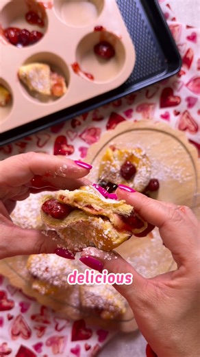 Pie-Filled Crescent Rolls 🥐🥧 These are dangerously easy and taste like mini hand pies! You’ll need: • 1 can crescent roll triangles • 21 oz can pie filling (apple, cherry, peach—anything works!) • Powdered sugar How to make them: Place one crescent triangle into a muffin tin, gently pressing it in. Add a spoonful of pie filling, then fold the dough over the filling to seal. Bake at 375°F for 13–15 minutes, until golden brown and puffy. Finish with a dusting of powdered sugar and serve warm ✨ P