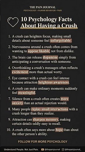 Facts About Having a Crush #humanbehavior #crush #love