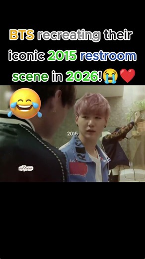 BTS recreating their 2015 restroom scene in 2026! 😂🔄 #Shorts #BTS #youtubeshorts #btsshorts