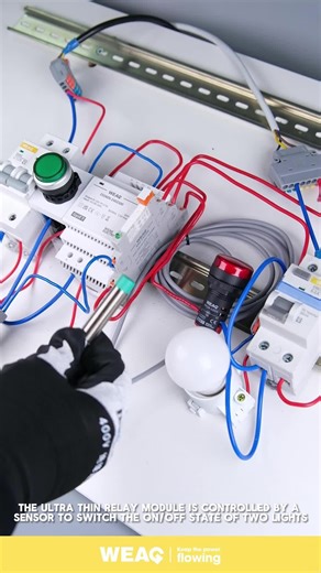 AC to DC Conversion: Ultra Thin Relay Module Controls Light Switch with Sensor.#ACToDC #UltraThinRelay #LightControl #SensorControl #RelayModule #ACtoDCConversion #LightingAutomation #SmartLighting #SensorDrivenControl #RelayAndSensor #DCPower #HomeAutomation #IndustrialRelay #LEDControl #PowerConversion #SwitchingLights