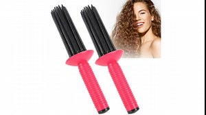 Fluffy Curling Wand and Anti-Slip Hair Comb for Women - 2pcs Pin Curl Tool and Root Comb for Voluminous Hairstyling (17 Comb Teeth)