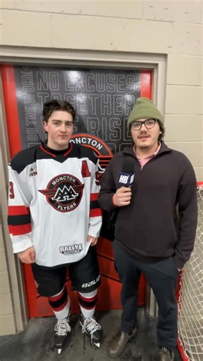 7.7K views · 121 reactions | Marc MacPhee (#9) of the Moncton Flyers joins us during the intermission of Game 1 at the Monctonian. He’s off to a hot start this season with 14 points in 7 games and was selected by the Moncton Wildcats in the 2nd round, 24th overall last year.  | High Button Sports | Facebook