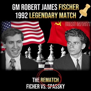 33K views · 944 reactions | The Iconic Chess History Of 1992 Fischer-Spassky Rematch: Fischer's Unconventional Triumph. Explore the remarkable 1992 rematch between GM Robert James Fischer and Boris Spassky, a pivotal moment that forever altered Fischer's life. This unconventional clash took place in Yugoslavia, defying U.S. sanctions, and marked a unique chapter in Fischer's story. #ChessInfinity #Chess | Chess Infinity | Facebook
