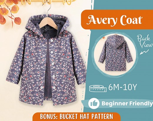 Coat Sewing Pattern for Kids, Coat Pattern, Kids Pattern, PDF Pattern, Beginner Pattern, Sewing Pattern Toddlers, Kids Jacket Pattern - Etsy
