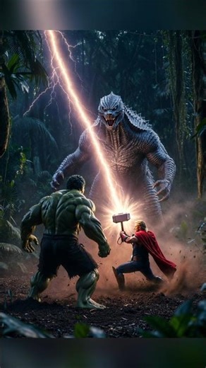 Thor Saves Hulk as Godzilla🦖Attacks Epic Hammer vs Lightning Battle