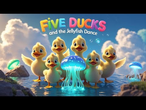 Five Little Ducks Go Swimming - Jellyfish Nursery Rhymes | Jellyfish Songs for Kid | Children’s Song