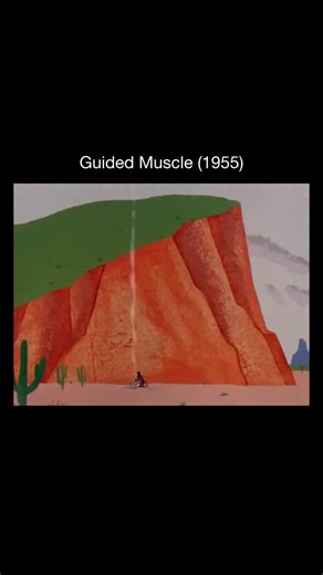 Memory Cartoons on Instagram: "This scene comes from Guided Muscle, a classic Looney Tunes cartoon where Wile E. Coyote relies on a self-help book to finally catch the Road Runner. Armed with “scientific” advice and unstoppable confidence, he charges ahead—only for reality and cartoon physics to strike back 🏜️📘 Fun fact: Guided Muscle is one of the smartest Road Runner shorts conceptually. Instead of gadgets, the coyote follows motivational instructions, poking fun at self-improvement trends o