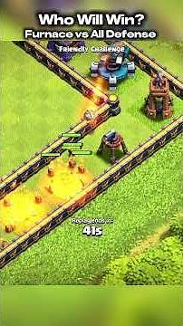 10 Furnace vs All Level 1 Defense 🔥 | Clash of Clans Shorts#clashofclans #shorts
