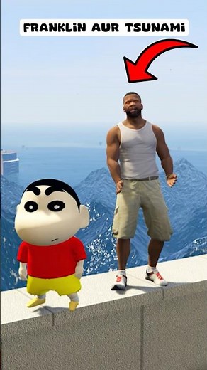 Franklin Shinchan VS tsunami #gta #gtav #funny