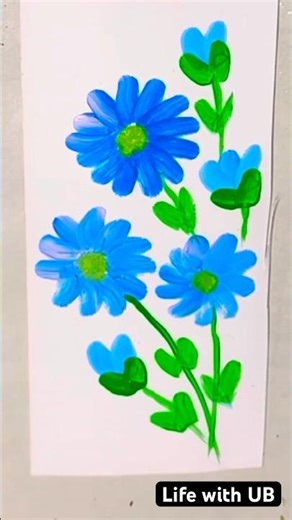 Very easy blue flower drawing tutorial #flowers #turotial #paintingtutorial #blueflowers #aesthetic
