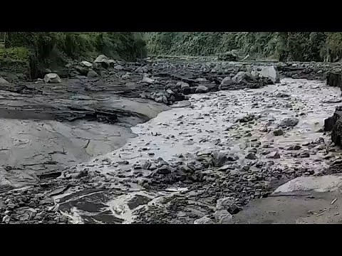 Incredible video volcanic floods "lahar" mt Semeru, East Java Indonesia. volcanic eruption.