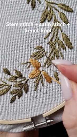 Perfect for beginners and slow craft lovers❤️ Simply beautiful Spring wreath embroidery🌸 #embroidery