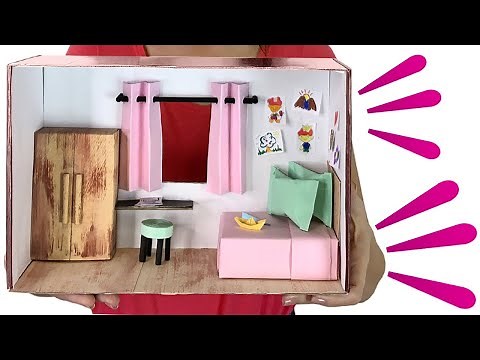 Miniature DIY Room made with Paper in a Shoebox - Hacks and Crafts