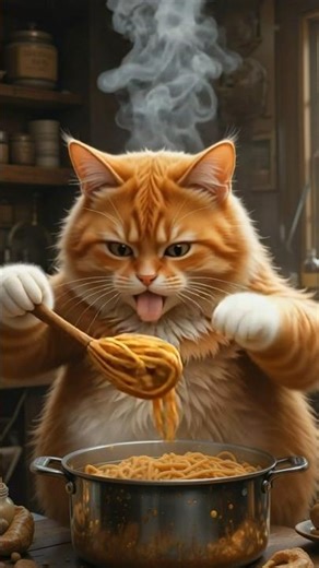 Chubby Cat Acting Like a Human? ai animated viral cat #FatCat #CatLife #adoptcat #CatShorts