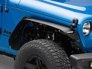 Barricade Jeep Gladiator HD Flat Fender Flares with LED DRL and Turn Signal; Front JG1348 (20-26 Jeep Gladiator JT) - Free Shipping