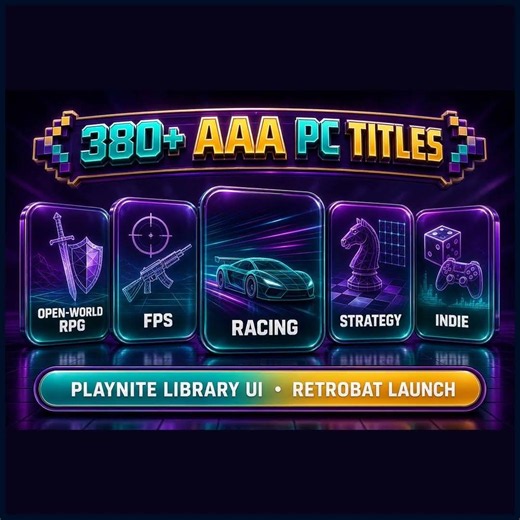 12TB AAA PC Games Hard Drive with RetroBat - Windows PC - 380+ Games — ArcadeSystems.co.uk