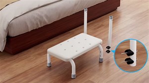 FORTEMOTUS Medical Step Stool with Handle for Elderly - Sturdy Lightweight Step Stool for Bedside for Adults, Non-Skid Rubber Platform Stepping Stool, Safely Supports up to 330 Pounds,Blue