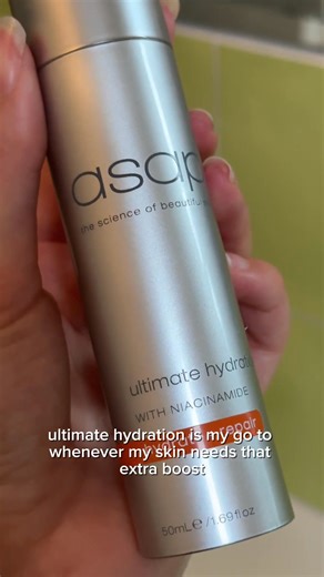 When your skin needs a serious drink of water, asap ultimate hydration is the answer. Ultra-rich, deeply replenishing and the perfect base for glowing, healthy-looking skin. Your daily reset for dry, tired or dehydrated skin | asap skin products