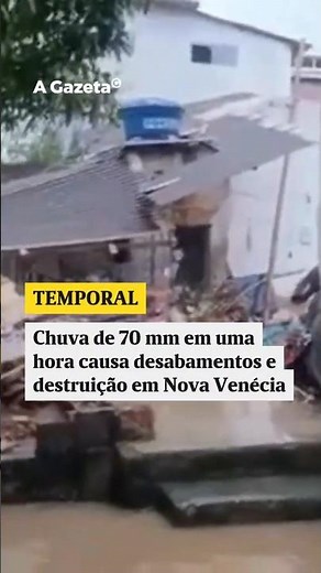 Chuva de 70 mm em uma hora causa desabamentos e destruição em Nova Venécia #shorts #noticias