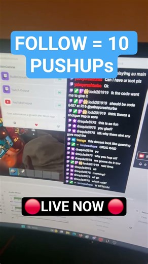 Live Stream Challenge! |1 Follow = 10 Pushups!