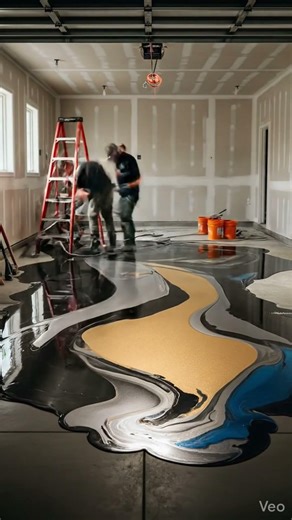 This Epoxy Floor Looks Like a Real Beach 😱 You Won’t Believe It #shorts #epoxy