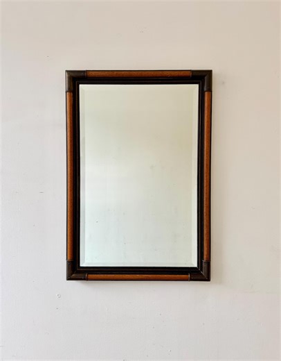 Vintage Bevelled Wall Mirror Campaign Style - Etsy