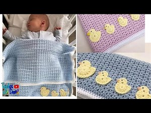 Hermosa manta para bebé en tejido a mano en la técnica de crochet paso a paso principiante